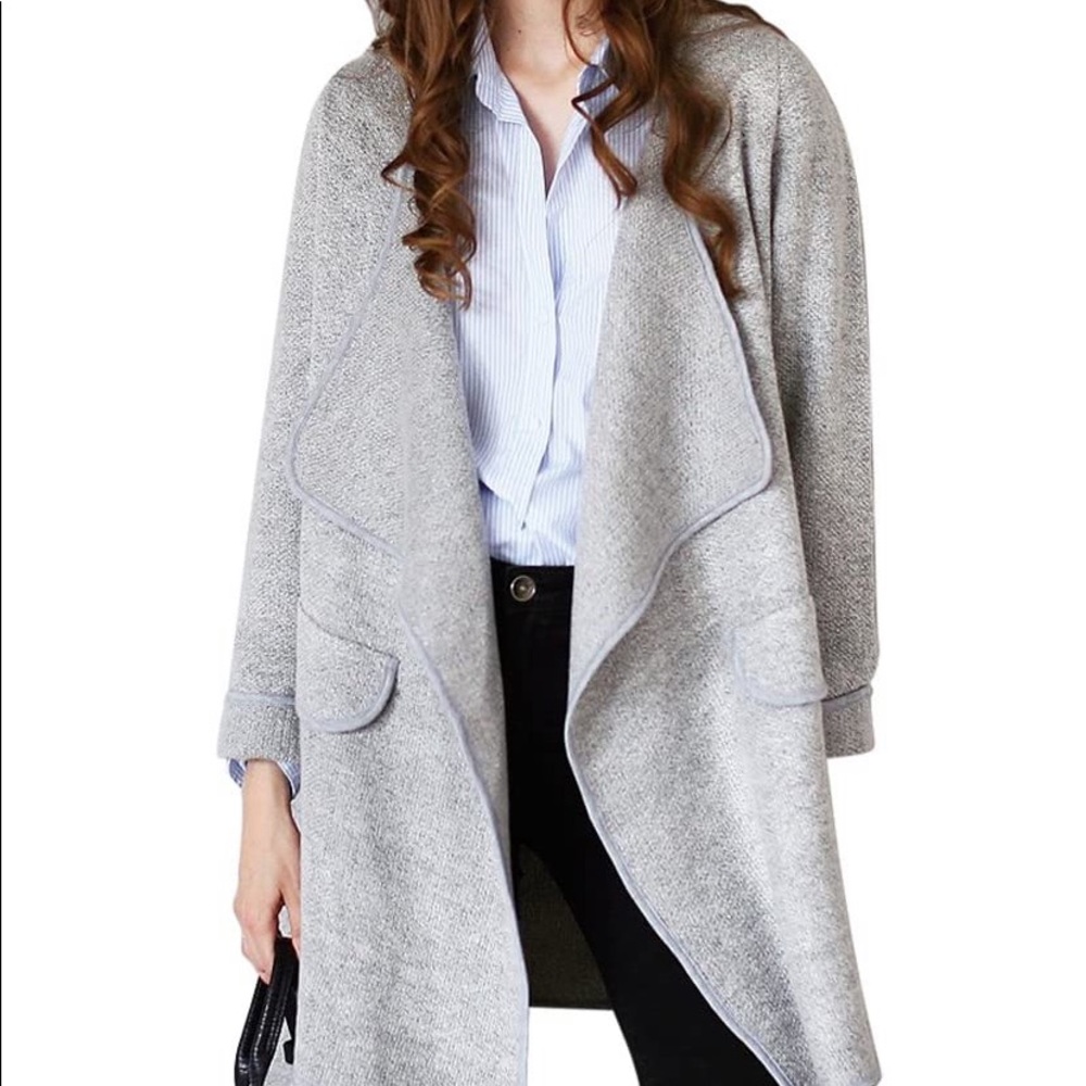 NWT Chickwish Linen Wide Lapel Open Cardigan 1X - Picture 3 of 7